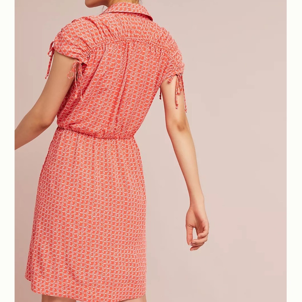 Anthro Maeve Ruched Wrap Shirtdress S - Picture 2 of 11